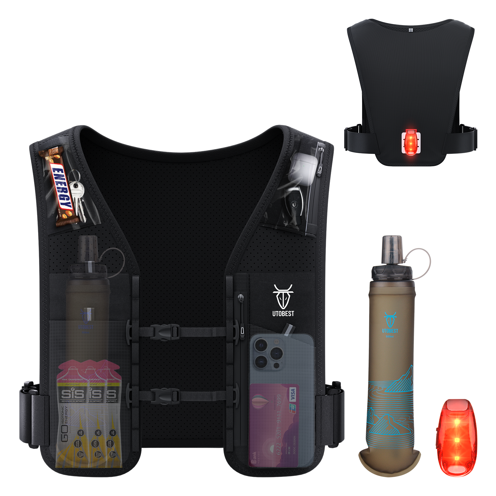 UTOBEST Running Vest -Lightweight Reflective Hydration Vest 3L