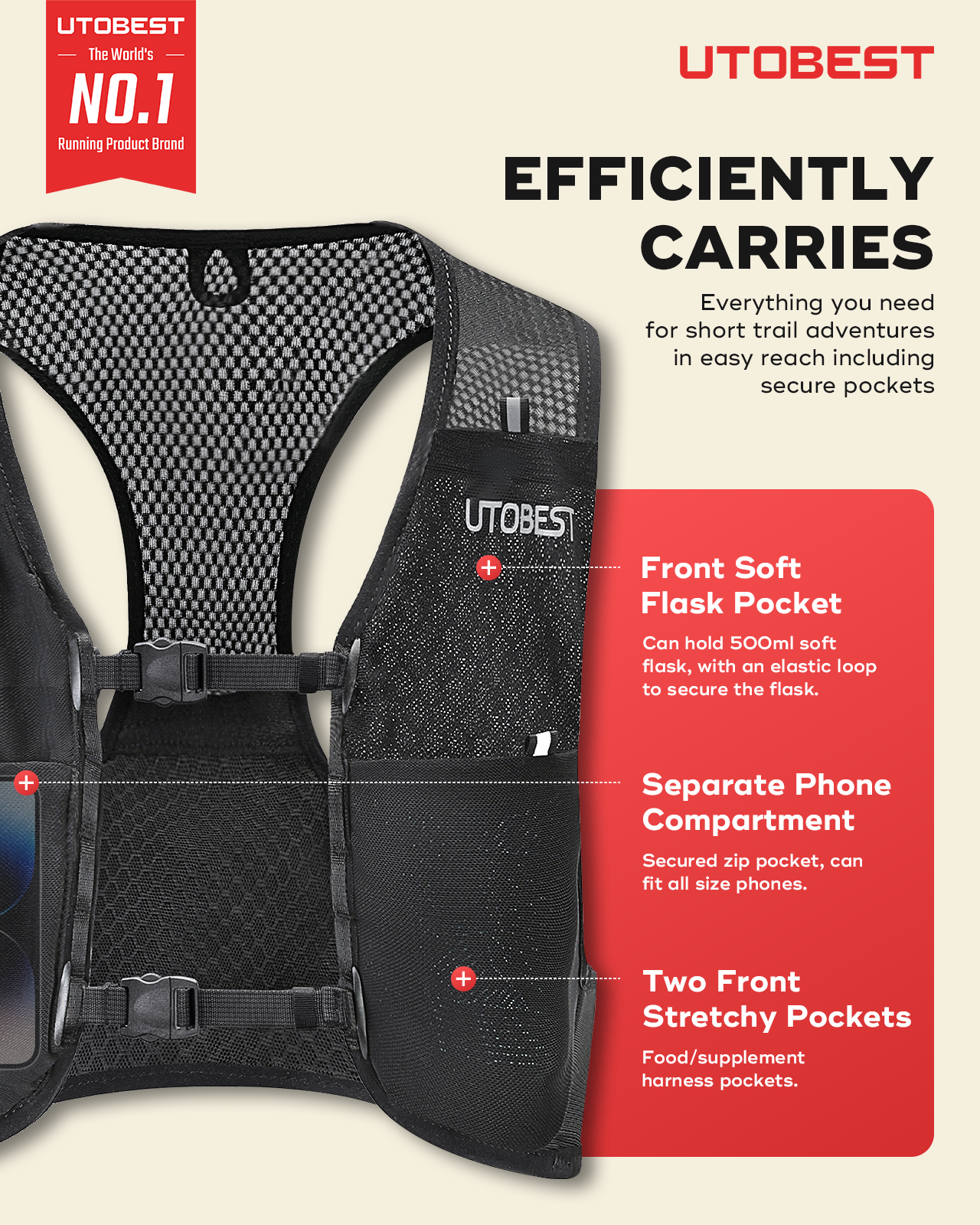 UTR112 RUNNING VEST - unisex trail running Pack 3L