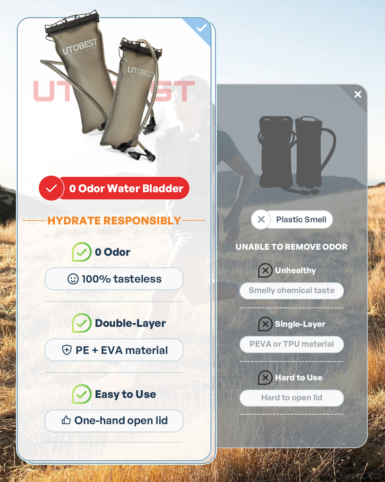 Water Bladder-Dual Material Odorless Hydration