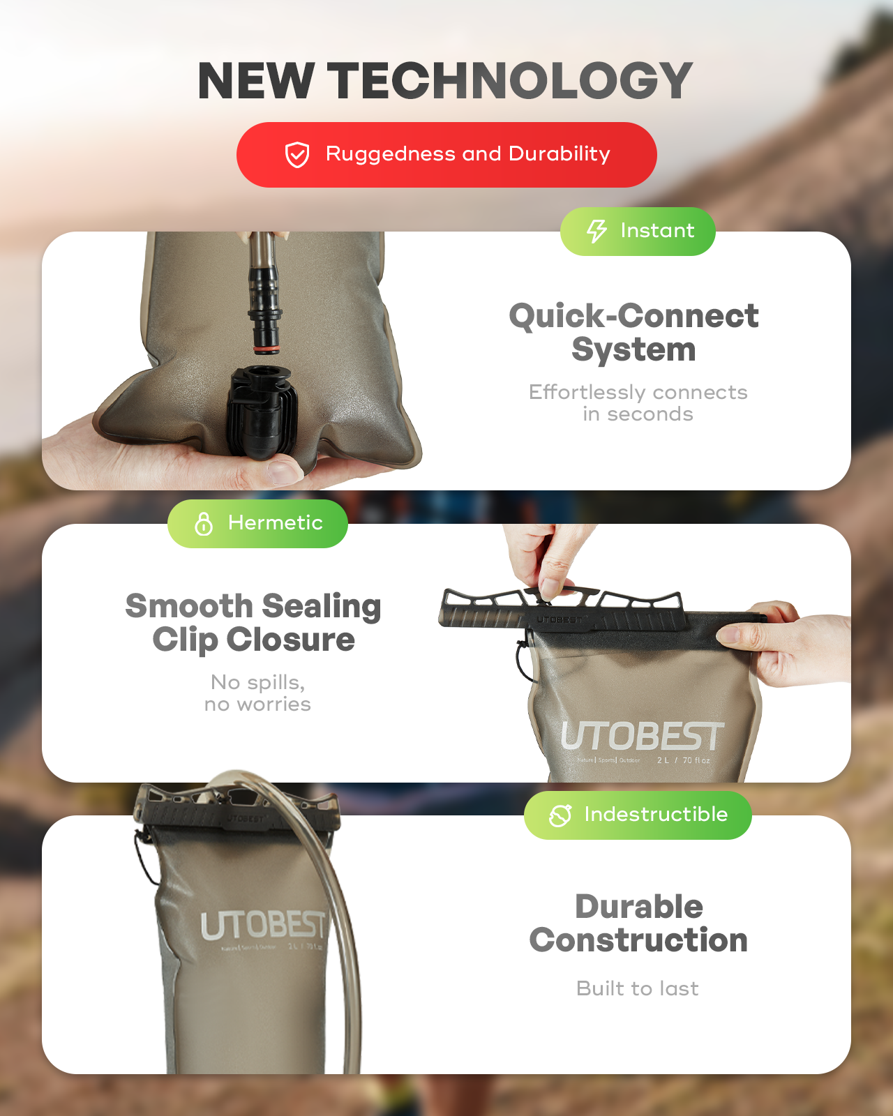 Water Bladder-Dual Material Odorless Hydration