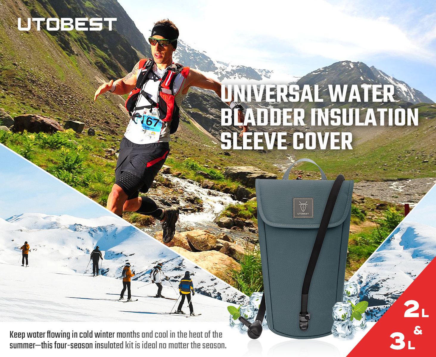 Water Bag Insulation Sleeve - 2L 3L Hydration Bladder Insulation Cover